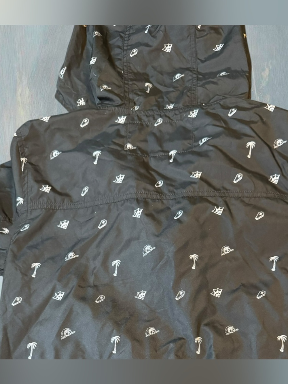 Lurking Class By Sketchy Tank Womens Black Hooded Windbreaker Jacket Size Small - Picture 9 of 9